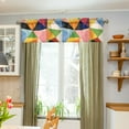 thumbnail image 3 of Yayeee Kitchen Valance Rod Pocket 54" x 18" Living Room Window Curtain, Minimalist Triangles, 3 of 6