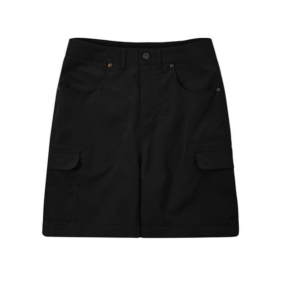 Summer Savings 2024 Clearance! PEZHADA Shorts For Women Women's Fashion Casual Solid Color High Waist Cargo Pants A-Line Loose Wide Leg Pocket Short Pants Black XL
