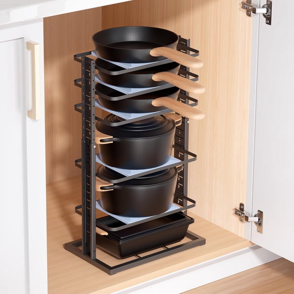 LAMU Pots and Pans Organizer for under Cabinet, 6