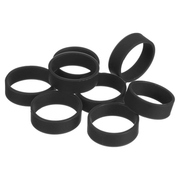 Uxcell Silicone Rubber Bands, 10 pack 20x7mm Silicone Elastic Bands Cable Ties, Black
