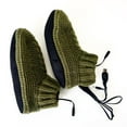 thumbnail image 5 of Heated Socks,Heated Slippers,USB Heated Socks Slippers for Indoor Use Electric Foot Warmers Winter Fleece Heating Pad Knitted Socks Thermal Heat Feet Warmer Boots Rechargeable(Navy), 5 of 7