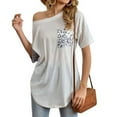 thumbnail image 2 of SWSMCLT Women's Cotton T Shirt Cheetah Printed Baggy Oversized Spring Casual Tees Tunic Shirt Soft Lightweight Summer Top Cool Loose Fit White Large, 2 of 5