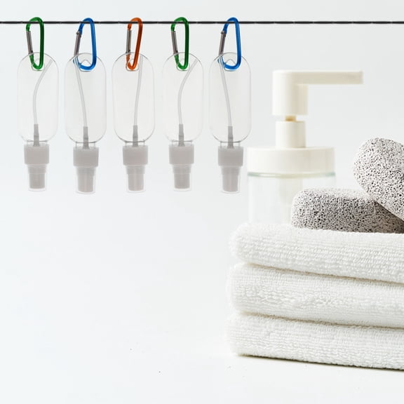 ELAYARD Cleansing Oil Pump 5Pcs White Portable Reusable Hook Bottles with Lock