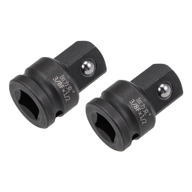 Adaptador y reductor de enchufe de impacto de 3/8 pulgadas F a 1/2 pulgadas M Cr-Mo 2 Pcs