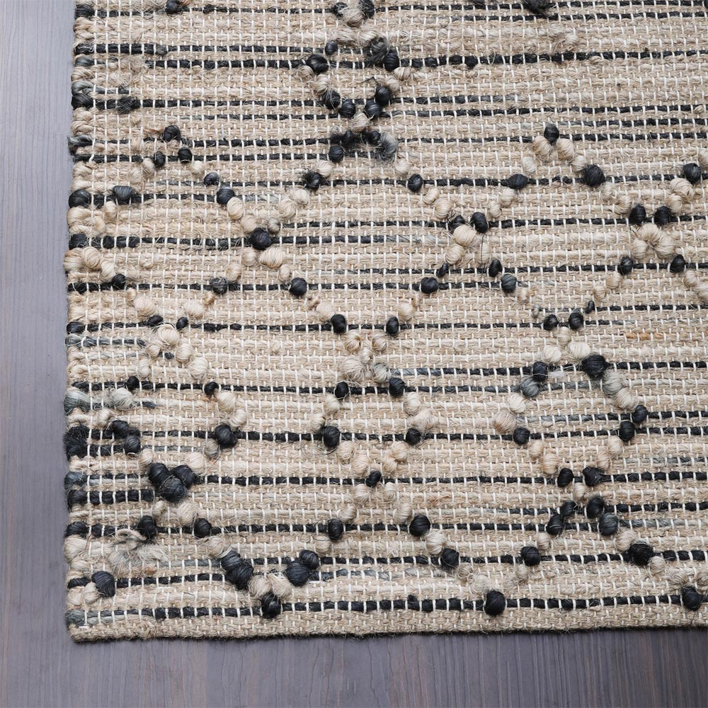 Hand Woven Jute Eco-Friendly Area Rugs - 6'X9', Rectangle Shape, Light Brown Color, Contemporary Pattern, High Pile, Natural Fiber, Outdoor Indoor Handmade Area Rugs For Living Room (J00090)