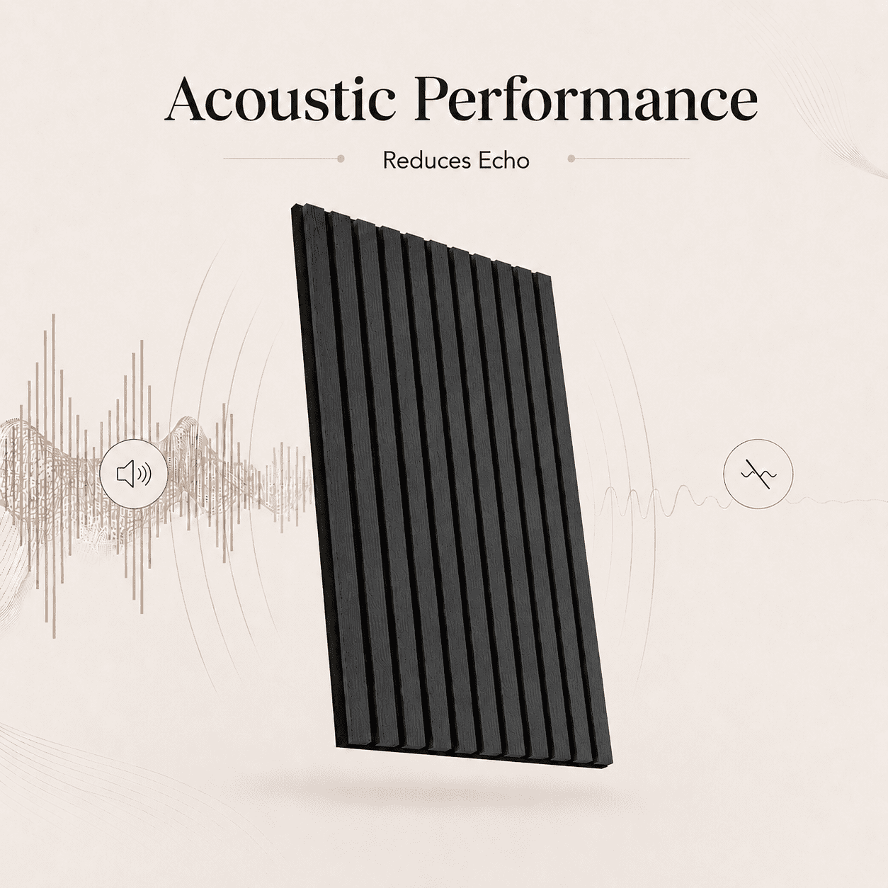 20-Pack Wood Slat Acoustic Wall Panels, 24" x 12" MDF Slat Wall Paneling for Modern Interior Wall Decor, Sound Absorbing Accent Panels, 39.99 Sq. Ft., Gray Oak