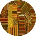 thumbnail image 1 of Ahgly Company Indoor Round Patchwork Yellow Transitional Area Rugs, 8' Round, 1 of 4