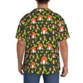 thumbnail image 3 of Gukieu Mushroom Leaf Print Men's Short-sleeved Shirts, Button-down Pocket Shirts, T-shirts, Beach Vacation Travel Summer Clothing-3X-Large, 3 of 5
