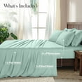 thumbnail image 2 of Lux Decor King Size Bed Sheets - 6 Piece Ultra-Soft Microfiber Sheets Set, Deep Pocket Fitted Sheet, Flat Sheet & 4 Pillowcases, Breathable Hotel Luxury, OEKO-TEX Certified, Spa Blue, 2 of 10