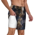 thumbnail image 2 of Kdxio Watercolor Snake Skin Print Men'S Swim Trunks With Compression Liner 7 Inch Inseam Quick Dry Swim Shorts, 2 of 7