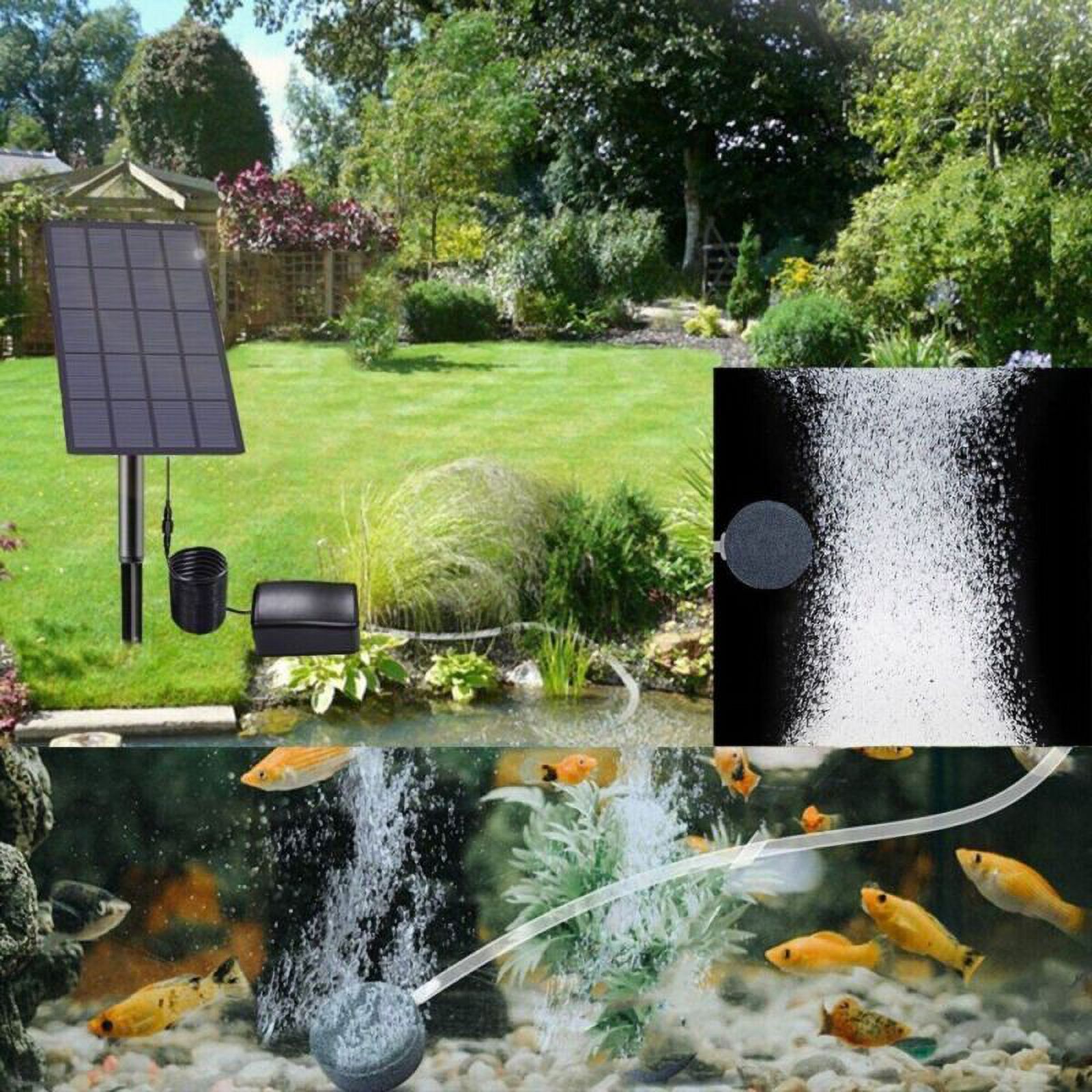 Solar Pond Oxygenator Solar Air Pump 2.5W Plug-in Solar Oxygen Pump Fish Tank Oxygenator 3Modes Aquarium Oxygen Aerator Air Pump Fishing Aerator With Pipe Air Bubble Stone For Garden Outdoor Pool Pond