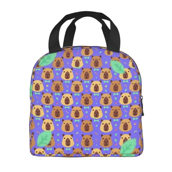 Capybara Lunch Bag Lunch Box For Women Men, Reusable Insulated Lunch Tote Bag, Thermal Cooler Sack Food Handbags High Capacity For Office Work Travel Picnic