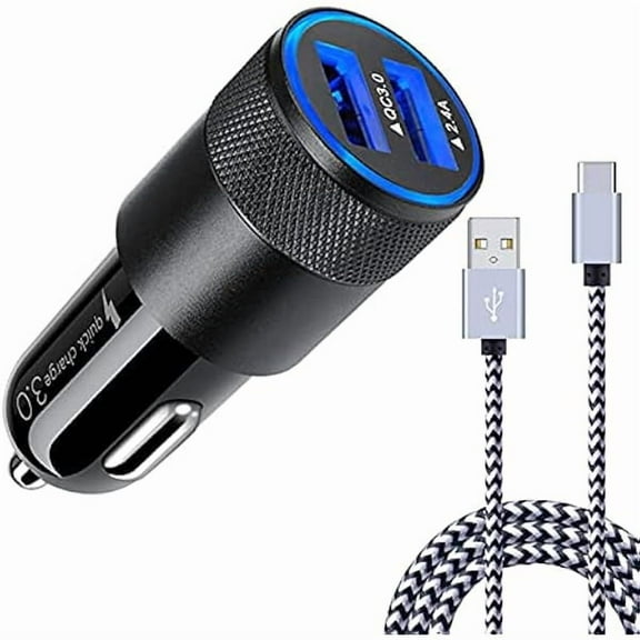 5.4A Fast Car Charger Type C 6ft Cable for Samsung Galaxy S25 Ultra Plus S25 S24 FE, Z Fold Flip 6 5 4 3 2, S23 S22 S21 S20 Ultra FE S10e S10 S9 S8 Plus, Note 20 10 9 8, 5G, Quick USB Car Plug