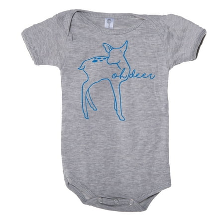 

Oh Deer Baby One piece bodysuit Deep Romper Infant Jumpsuit - Deep Heather CA165DEER S1 6-12