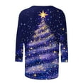 thumbnail image 5 of LSLJS T-Shirt for Women Plus Size 3/4 Sleeve Crew Neck Tops Funny Christmas Tree Printed Graphic Tees, Gifts for Women, S-5XL, 5 of 6