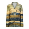 thumbnail image 4 of Blusa de manga larga con cuello en V para mujer con estampado de manga larga a la moda para mujer Pompotops gfhjh22472, 4 of 8