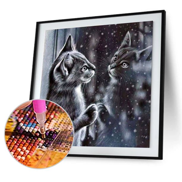 Diamante 5D bricolaje completo taladro pintura gato Cruz puntada bordado mosaico Kit Hugtrwg Para estrenar