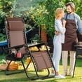 thumbnail image 2 of NiamVelo Chaises Zéro Gravité Ensemble de 2 Chaises de Patio Pliantes Chaises Longues d'Extérieur Réglables avec Oreiller et Porte-Gobelet, Brun, 2 of 8