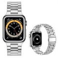 thumbnail image 3 of ALMNVO Metal Band Stainless Steel Strap Compatible with Apple Watch Bands 41mm 40mm 38mm 49mm 45mm 44mm 42mm Women Men, Stainless Steel Strap Replacement iWatch Series 9 8 7 6 5 4 3 2 1 SE Ultra, 3 of 7