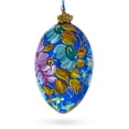 thumbnail image 2 of Multi Color Flowers Glass Egg Ornament 4 Inches, 2 of 5