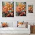 thumbnail image 4 of Designart "Orange Pink Palm Trees modern I" Floral Print on Natural Pine Wood, 4 of 5