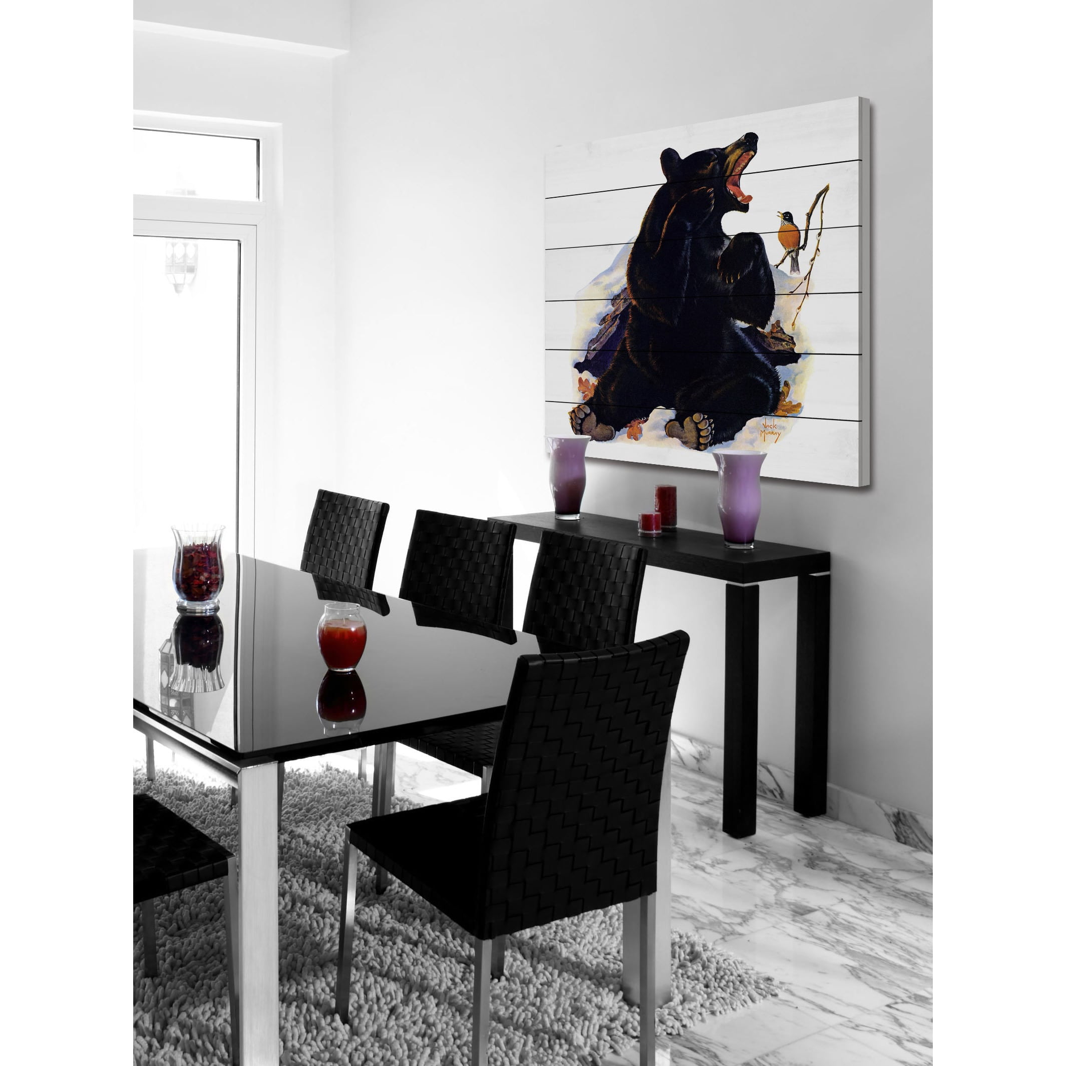 Marmont Hill "Bear Awakens" Painting Print on White Wood
