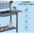 thumbnail image 4 of Olurrisa Wooden Workstation,Outdoor Potting Bench Table,with Sliding Tabletop,Storage Shelf and Dry Sink,for Greenhouse,Garden,Patio, 4 of 7