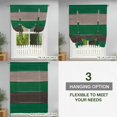 thumbnail image 3 of Tie Up Curtains for Windows Green Grey Wood Grain Valance Adjustable Balloon Curtain Farm Barn Wooden Stripes Tie Up Shades for Kitchen Living Room Bedroom Privacy Curtain Drape 34x45 Inch, 3 of 9