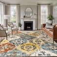 thumbnail image 2 of Vintage Boho Large Area Rugs for Bedroom Living Room, Soft Non Slip Carpet Bedside Rug, Chic Farmhouse Neutral Morocco Geometric Rectangular Floor Cover Kitchen Accent Rug 5'x7' for Office, 2 of 9
