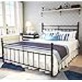 thumbnail image 3 of Metal Bed Frame Queen Size with Vintage Headboard and Footboard Platform Base Wrought Iron Bed Frame Black, 3 of 4