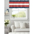 thumbnail image 3 of Curtain Valance for Windows,Red Stripes Dark Blue Kitchen Valances Rod Pocket Short Curtains,Abstract Geometric Window Treatment Panel for Bedroom Bathroom 42"x12", 3 of 7