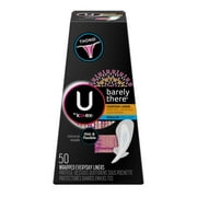 U by Kotex Barely هناك بطانات ، ثونغ ، امتصاص الضوء ، غير معطر ، 50 Count - 2 Pack