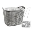 thumbnail image 2 of Cesta para bicicleta Cesta para bicicleta con manillar resistente para ir de compras, acampar, bicicletas de montaña Puntal gris y corto, 2 of 8