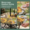 thumbnail image 5 of Round Outdoor Tablecloth with Umbrella Hole and Zipper, Farmhouse Sunflowers Tablecloth with Elastic Waterproof, Rustic Floral Buttterfly Wood Board Brown Patio Table Covers for 55" - 60" Tables, 5 of 9