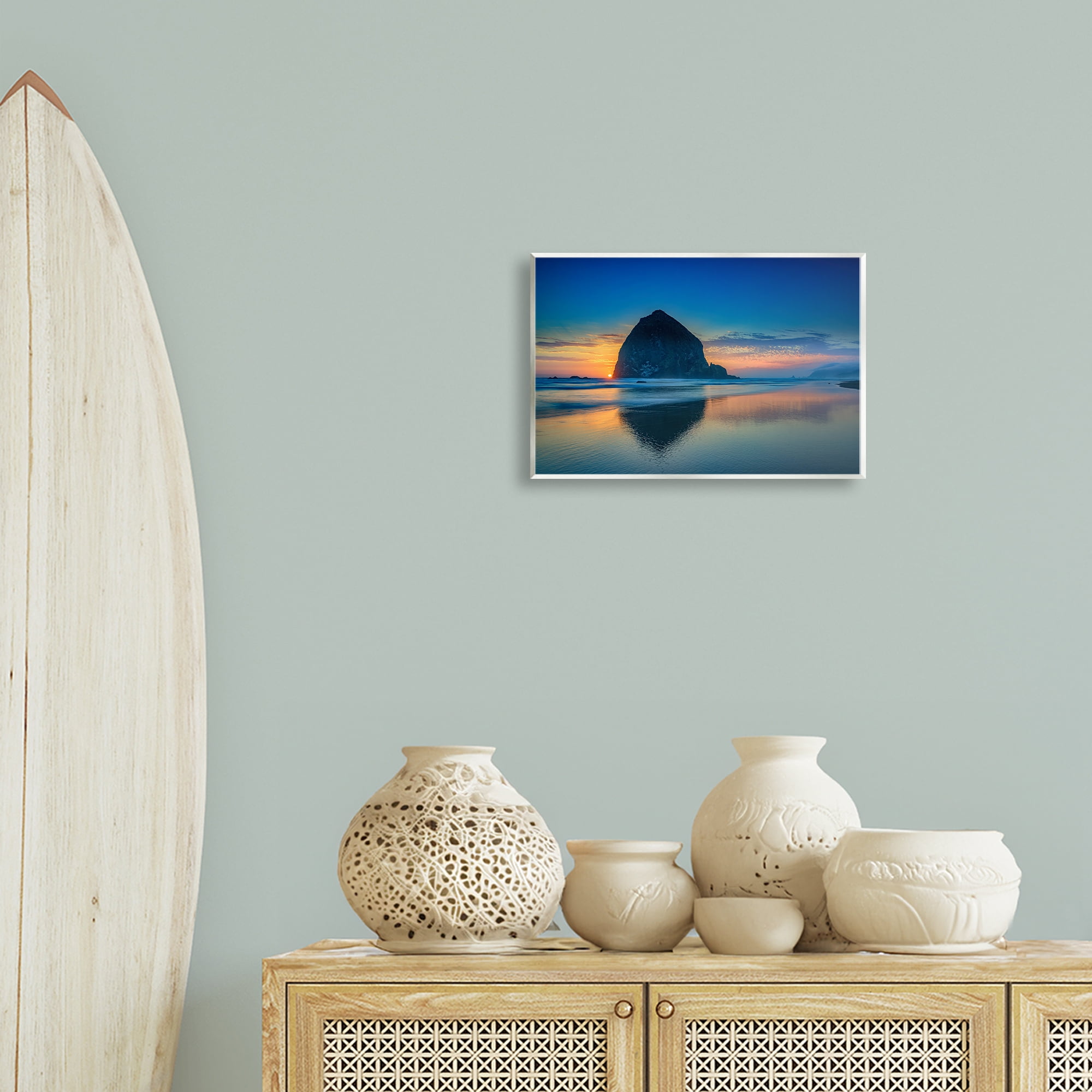 Stupell Industries Deep Sunset Island View Landscape & Nature Photography Unframed Art Print Wall Art, 15 x 10