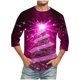 thumbnail image 1 of Camisas de Manga Larga para Hombres Imprimir Casual Cuello Redondo Blusa de Manga Corta, Camisas de Lino para Hombres, 1 of 1