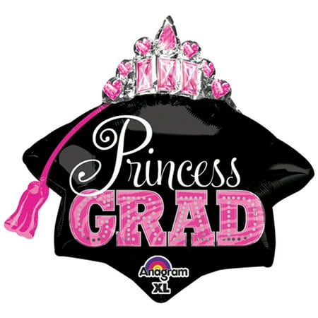 anagram princess grad cap decoration 26 quot foil balloon pink black walmart anagram princess grad cap decoration 26 quot foil balloon pink black walmart