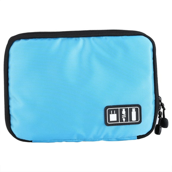 Sac de rangement numérique - Accessoires numériques portables Câble USB Power Bank Écouteur Sac de rangement pour voyage(Bleu)