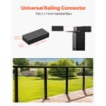 thumbnail image 3 of KFFKFF 2-Pack Handrail Connectors, Flat Extension Stair Railing Accessories, Durable POM Fittings for Rectangular Cable Railings, Outdoor Deck Cable Rail System, Matte Black, HT-04, 3 of 9