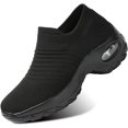 thumbnail image 1 of TANTOO Calzado de Caminata para Mujer sin Cordones y Zapatillas de Tenis para Mujer Ligeras cómodas de Malla Negro puro 25.0 cm Negro puro 25.0 cm Xishao ropa, 1 of 2