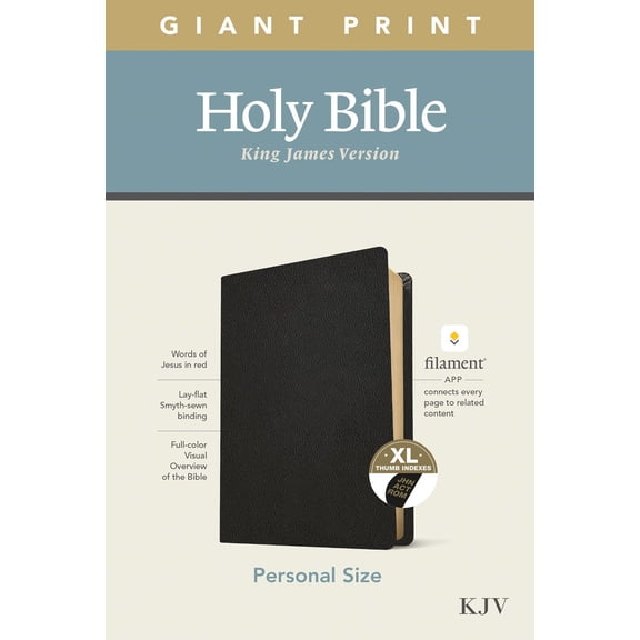 KJV Personal Size Giant Print Bible/Filament Enabled-Black Genuine Leather Indexed