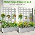 thumbnail image 2 of Juiluna Metal Planter Box with Trellis Privacy Screen, Raised Garden Bed with Trellis, Privacy Planters for Patio, Planter Box with Drainage Holes for Climbing Plants, Flower, 2 of 8