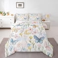 thumbnail image 3 of Homewish Pink Cherry Blossoms Bedding Comforter Set for Kids, Cute Butterfly Animal Twin Comforter Sets, Kawaii Cartoon Reversible Bedding Set, Breathable Home Decor, 2-Piece, 3 of 8