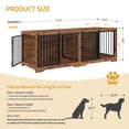 thumbnail image 6 of Hzuaneri 78" Large Double Dog Crate Furniture, Indoor Dog Kennel Furniture for 2 Dogs with Divider, Dual Sliding Barn Doors, Heavy Duty Dog Cage Furniture as TV Stand, Rustic Brown, 6 of 11