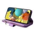 thumbnail image 5 of Multifunctional Case for Samsung A51 5G,[RFID Blocking] 9 Credit Cards Holder with Wrist Strap, Premium PU Leather Zipper Wallet Purse Magnetic Flip Phone Cover for Samsung Galaxy A51 5G, Purple, 5 of 12