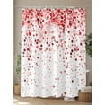 thumbnail image 4 of Fsddascl Red Polka Dot Shower Curtain Set - 54" x 78" Washable Bathtub Curtain with 12 Hooks, Abstract Modern Art Dots Watercolor Waterproof Fabric Stall Shower Curtains for Bathroom/Bathtub Décor, 4 of 6