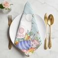 thumbnail image 2 of Easter Bunny Tail Cloth Napkins, Colorful Easter Eggs Teal Wooden Leaves Washable and Reusable Dinner Napkins Set of 8, Table Napkin for Kitchen Party Birthday Wedding Hotel Housewarming 20"x20", 2 of 9