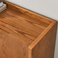 thumbnail image 4 of Walnut Finish Sideboard Cabinet with Rustic Storage Solutions for Entryway, Living Room & Kitchen, Space-Saving 33.9" Wide x 15" Deep, Adjustable Shelves & Durable Hinges, 4 of 9