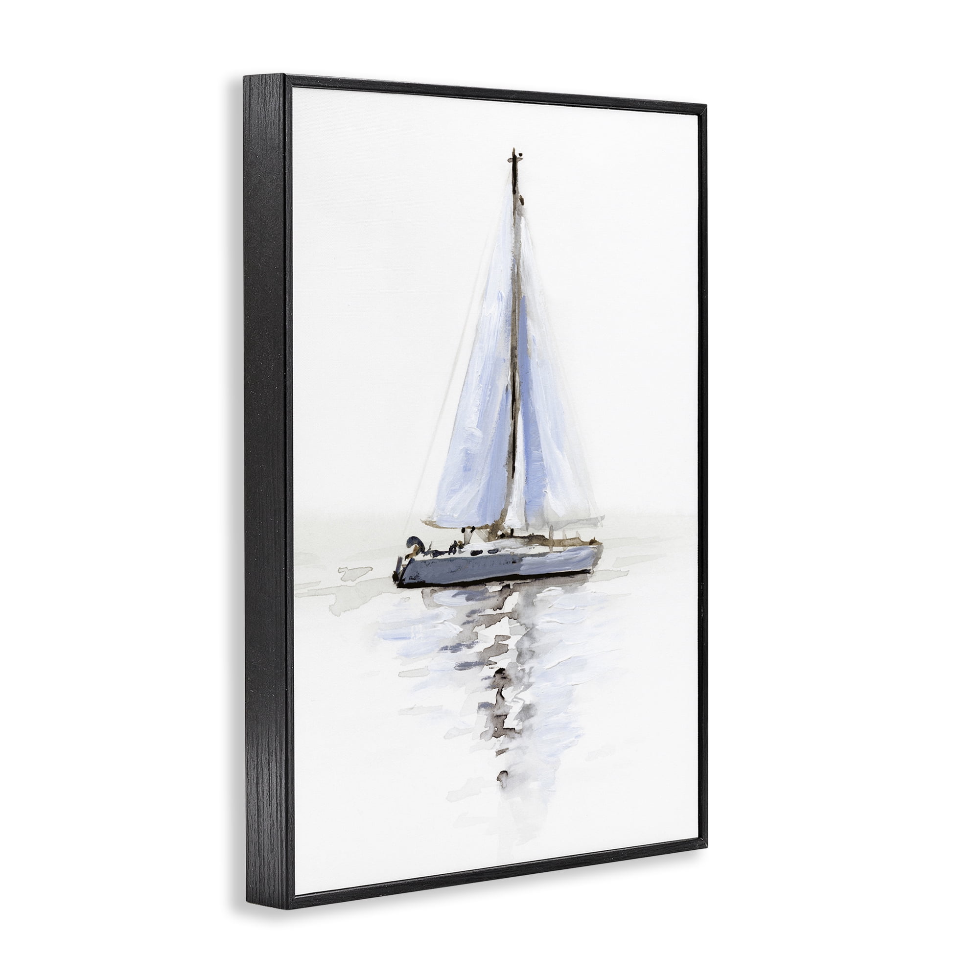 Stupell Industries Reflective Beach Sails Transportation Painting Black Framed Art Print Wall Art, 16 x 24