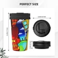 thumbnail image 4 of Lsque Geometry Dash Pattern Travel Coffee Mug 16oz: Insulated Coffee Cup with Leakproof Lid, Coffee Tumbler, Reusable Coffee Cups with Seal Lid, 4 of 8